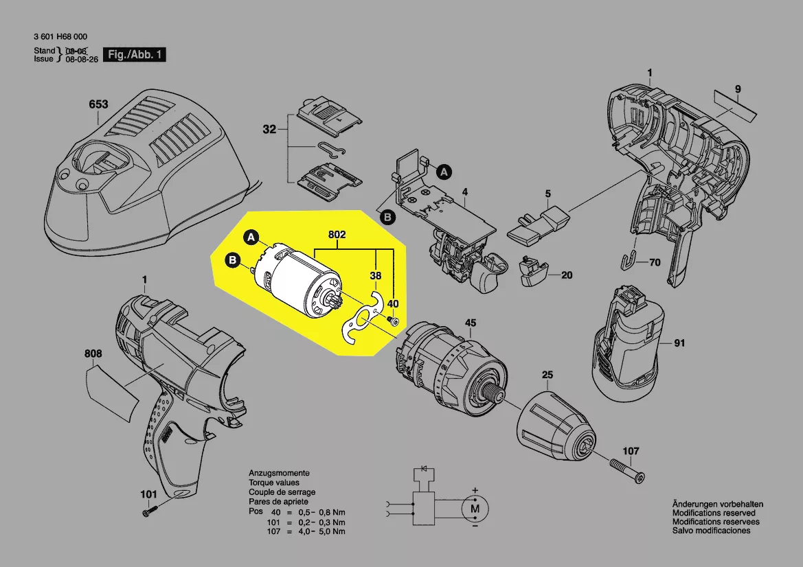 Moteur courant continu 10,8 V réf. 2 609 199 177 BOSCH